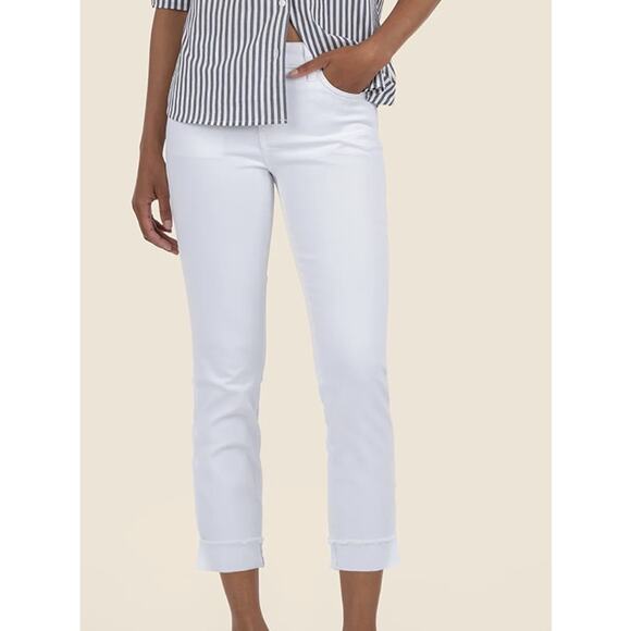 New KUT from Kloth Amy Crop Straight Leg White Denim Size 10 - Picture 1 of 5